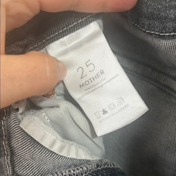 Mother High Waist Looker Ankle Chew Jean in Scene Of The Crime Washed Grey sz 25 - Picture 11 of 12